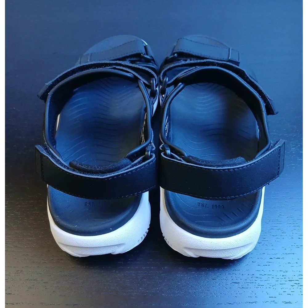 Hurley Oceanside Mens Sport Sandals Black White Strappy Hook and Loop 1961927 9M